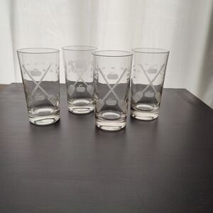 4 curling theme tumbler glasses - 10 oz